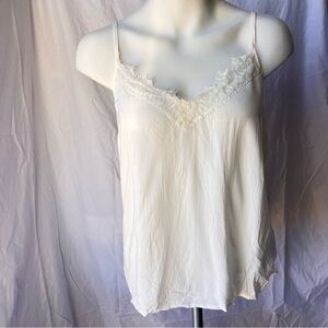 Elegant White Lace Trim Women's Cami Top